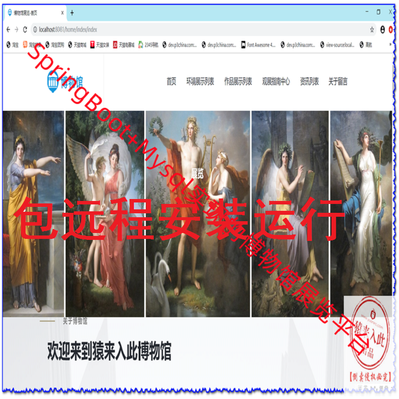 【包远程安装运行】：SpringBoot+Mysql博物馆预约参观展览管理系统源码+运行视频+包运行